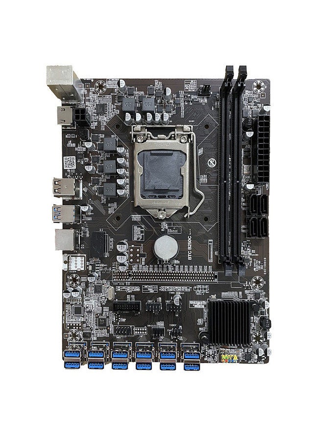 Generic - BTC-B250C Motherboard with 2 DDR4 Memory Slots 12 USB3.0 to PCI-E 16X Slots Support LGA1151 Series 6th/7th Generation CPU - Image 1