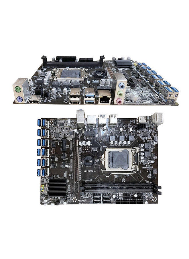 Generic - BTC-B250C Motherboard with 2 DDR4 Memory Slots 12 USB3.0 to PCI-E 16X Slots Support LGA1151 Series 6th/7th Generation CPU - Image 1