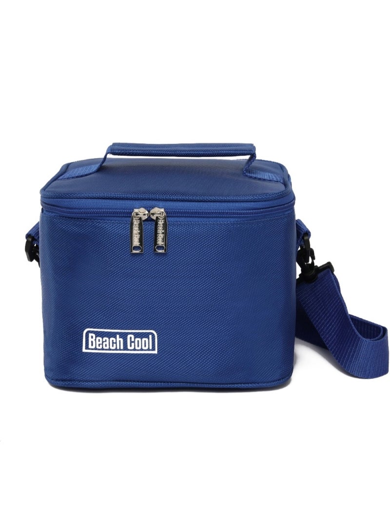 بيتش كول شنطة حفظ الطعام ساخن و بارد للرحلات والعمل- مبطنه وخامه عالية الجوده مع حزام لسهولة الحمل قابل للتعديل -(5لتر) -لون أزرق - Image 1