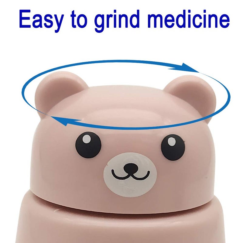 CoaGu 2-Pack Bear Pill Crushers - BPA-Free Dual Grinders, FDA-Compliant Fine Powder, Nursing Home & Travel Essentials - Image 4