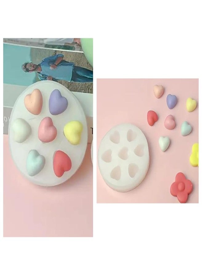 Skytail 7 Cavity Silicone Heart Fondant Mould for DIY Baking Chocolate Candy Cake Decorations Cupcake Topper Sugarcraft Gumpaste Gummy Jelly Ice Cube Cookie Clay Candle Wax Melts Soap Resin Craft Mold - Image 3