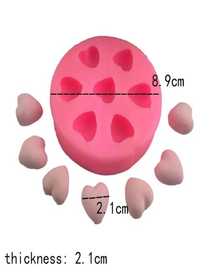Skytail 7 Cavity Silicone Heart Fondant Mould for DIY Baking Chocolate Candy Cake Decorations Cupcake Topper Sugarcraft Gumpaste Gummy Jelly Ice Cube Cookie Clay Candle Wax Melts Soap Resin Craft Mold - Image 2