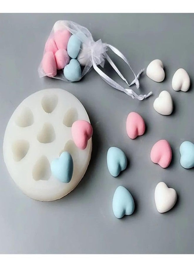 Skytail 7 Cavity Silicone Heart Fondant Mould for DIY Baking Chocolate Candy Cake Decorations Cupcake Topper Sugarcraft Gumpaste Gummy Jelly Ice Cube Cookie Clay Candle Wax Melts Soap Resin Craft Mold - Image 5