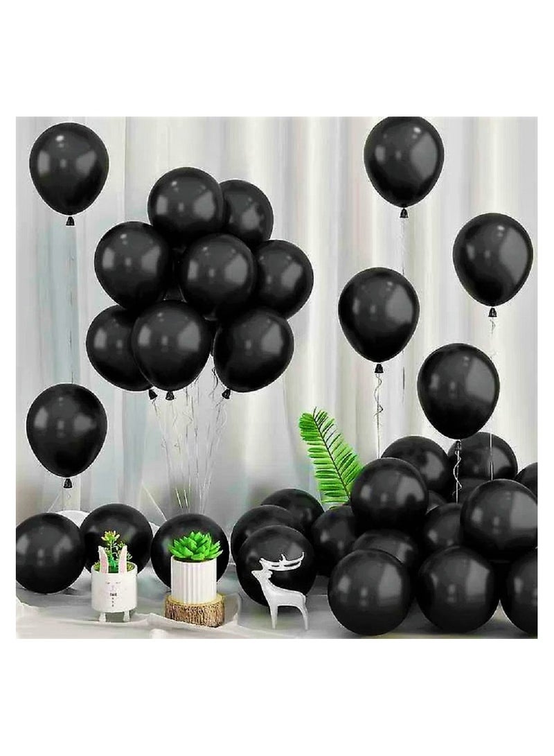 بوكسوودس 100 قطعة من بالونات اللاتكس السوداء - Image 3