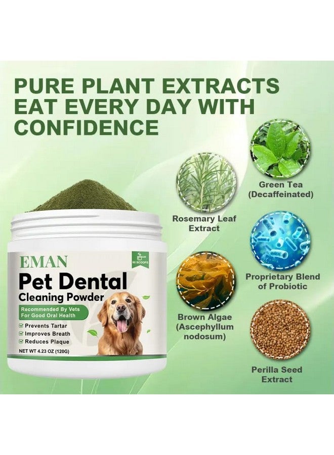 إيمان مسحوق تنظيف أسنان الكلاب من إيمان - مسحوق أسنان للكلاب، معطر لأنفاس الكلاب - يستهدف الجير، ويقلل من البلاك ورائحة الفم الكريهة - مناسب للكلاب الصغيرة والمتوسطة والكبيرة (120 جرام) - Image 2