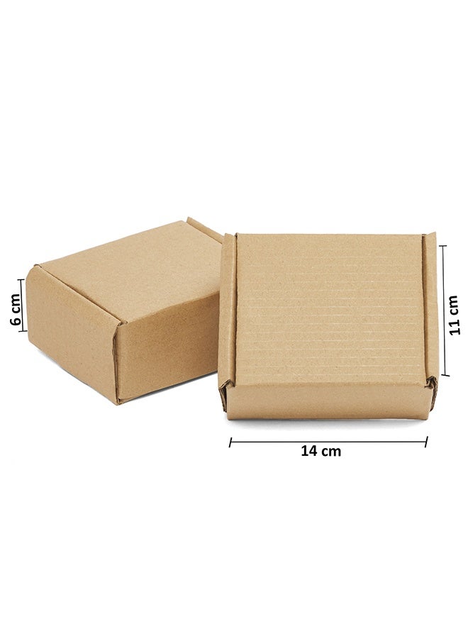 Noon East Pack of 10 Corrugated 3ply Cardboard Moving Boxes, Size- 14L x 11W x 6H cm. Multi-Use Brown Boxes for Packaging, Shipping, Storage and Organizing - Image 2