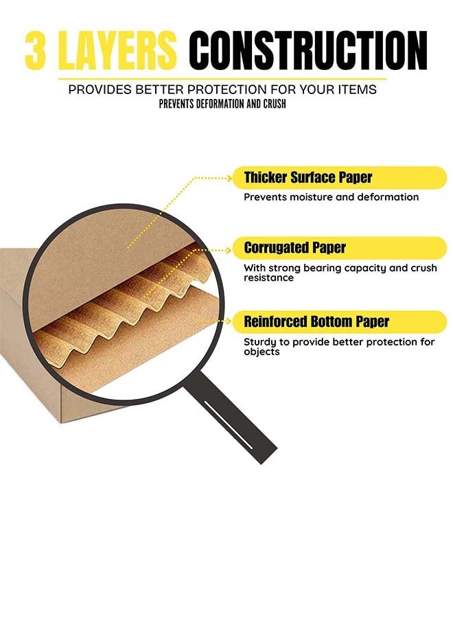 Noon East Pack of 10 Corrugated 3ply Cardboard Moving Boxes, Size- 14L x 11W x 6H cm. Multi-Use Brown Boxes for Packaging, Shipping, Storage and Organizing - Image 5