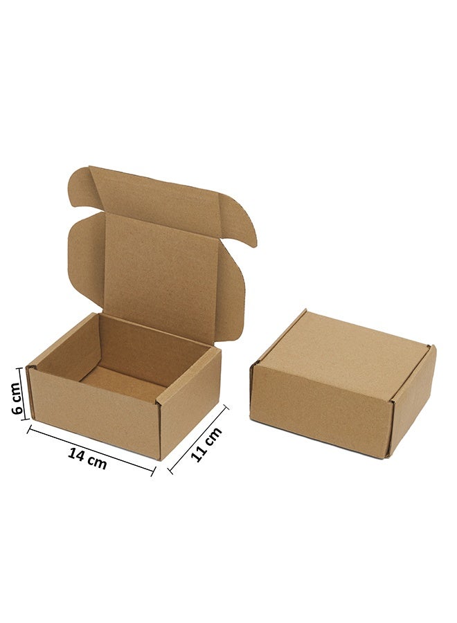Noon East Pack of 10 Corrugated 3ply Cardboard Moving Boxes, Size- 14L x 11W x 6H cm. Multi-Use Brown Boxes for Packaging, Shipping, Storage and Organizing - Image 3