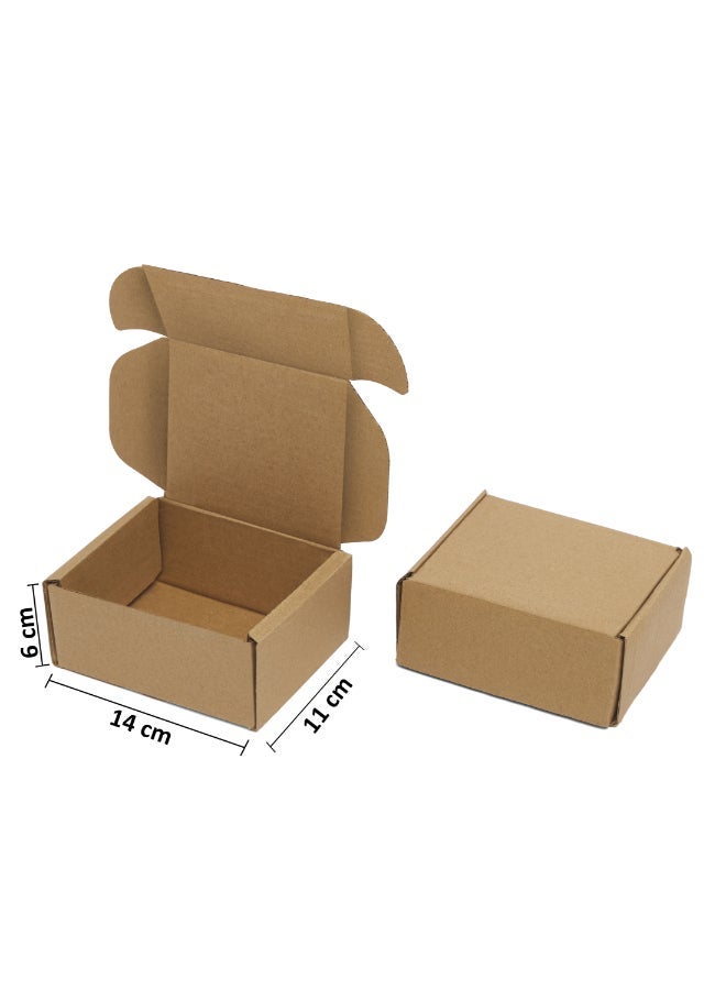 Noon East Pack of 10 Corrugated 3ply Cardboard Moving Boxes, Size- 14L x 11W x 6H cm. Multi-Use Brown Boxes for Packaging, Shipping, Storage and Organizing - Image 2