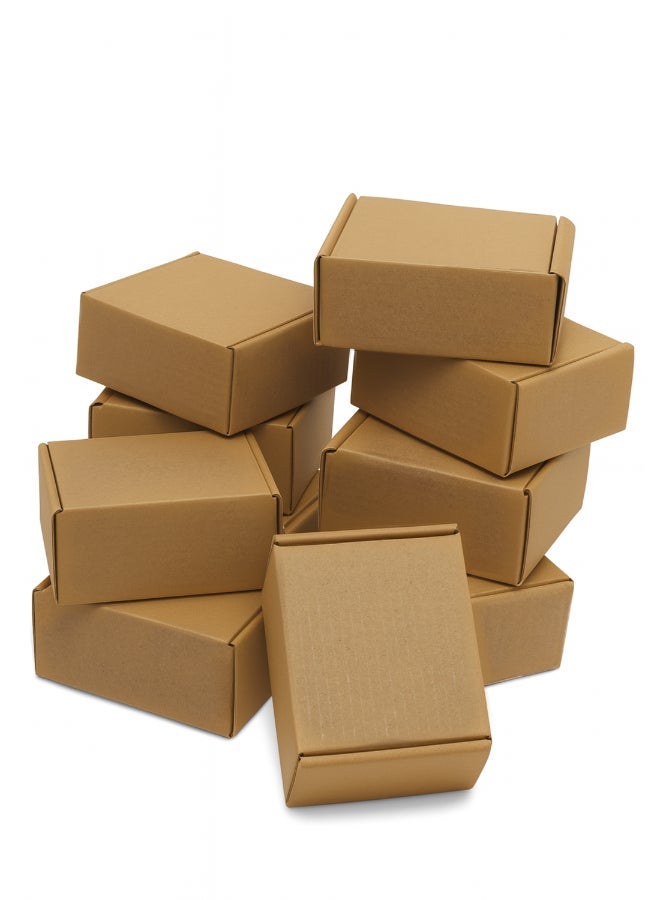 Noon East Pack of 10 Corrugated 3ply Cardboard Moving Boxes, Size- 14L x 11W x 6H cm. Multi-Use Brown Boxes for Packaging, Shipping, Storage and Organizing - Image 3
