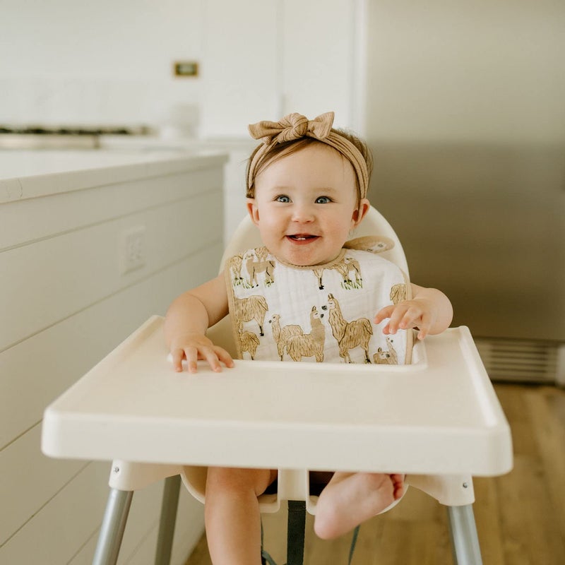 Little Unicorn Premium Classic Bib 3 pack | Adjustable as baby grows | Soft fabric on skin | Great for first time eaters (Llama Llama) - Image 3