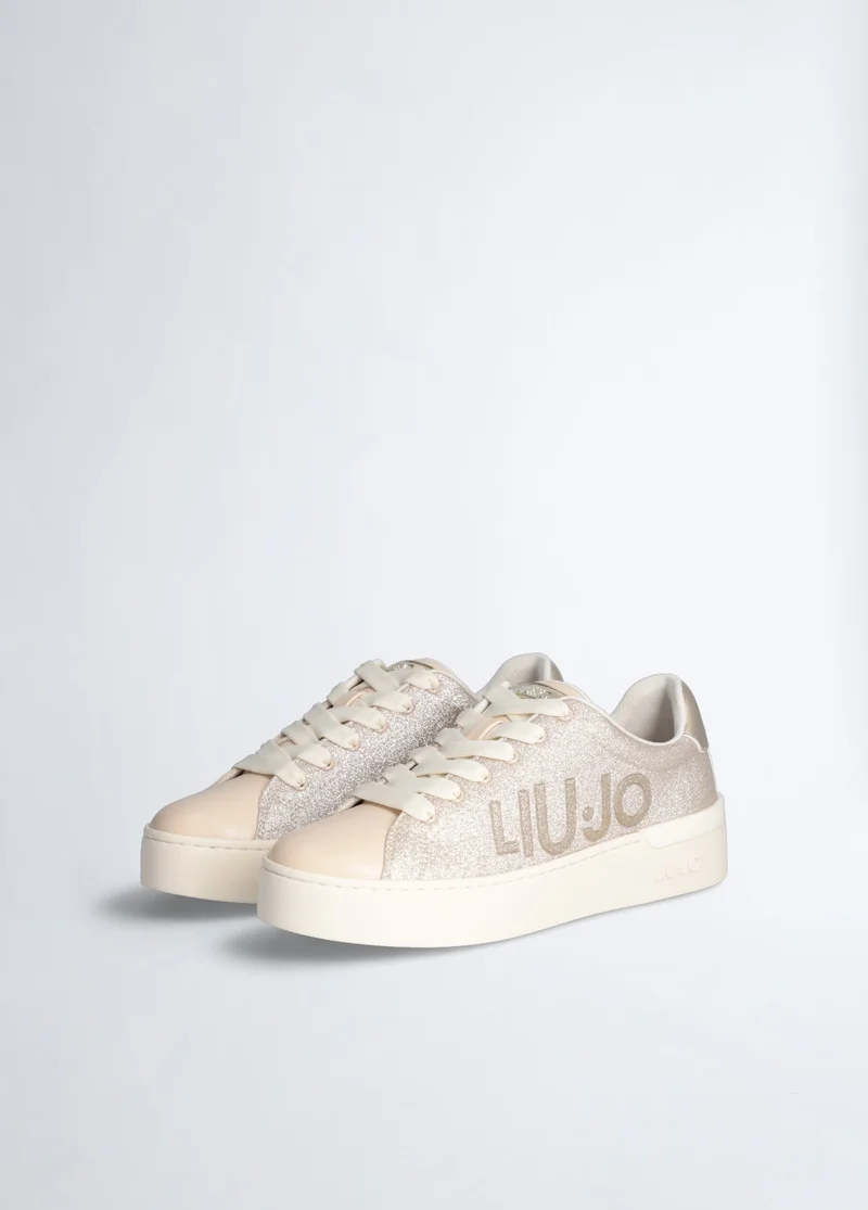 Liu Jo Glitter sneakers with maxi logo