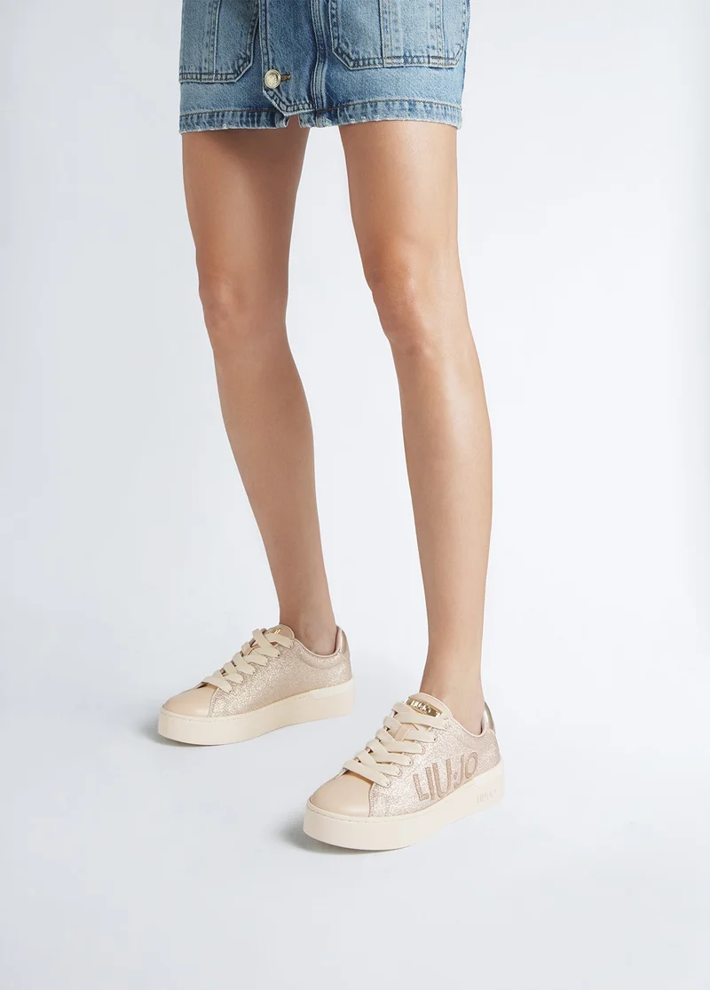 Liu Jo Glitter sneakers with maxi logo