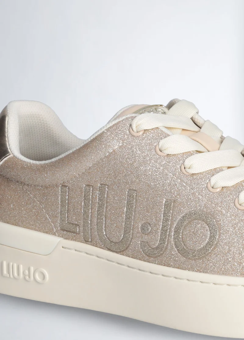 Liu Jo Glitter sneakers with maxi logo