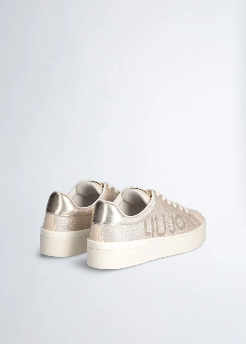 Liu Jo Glitter sneakers with maxi logo