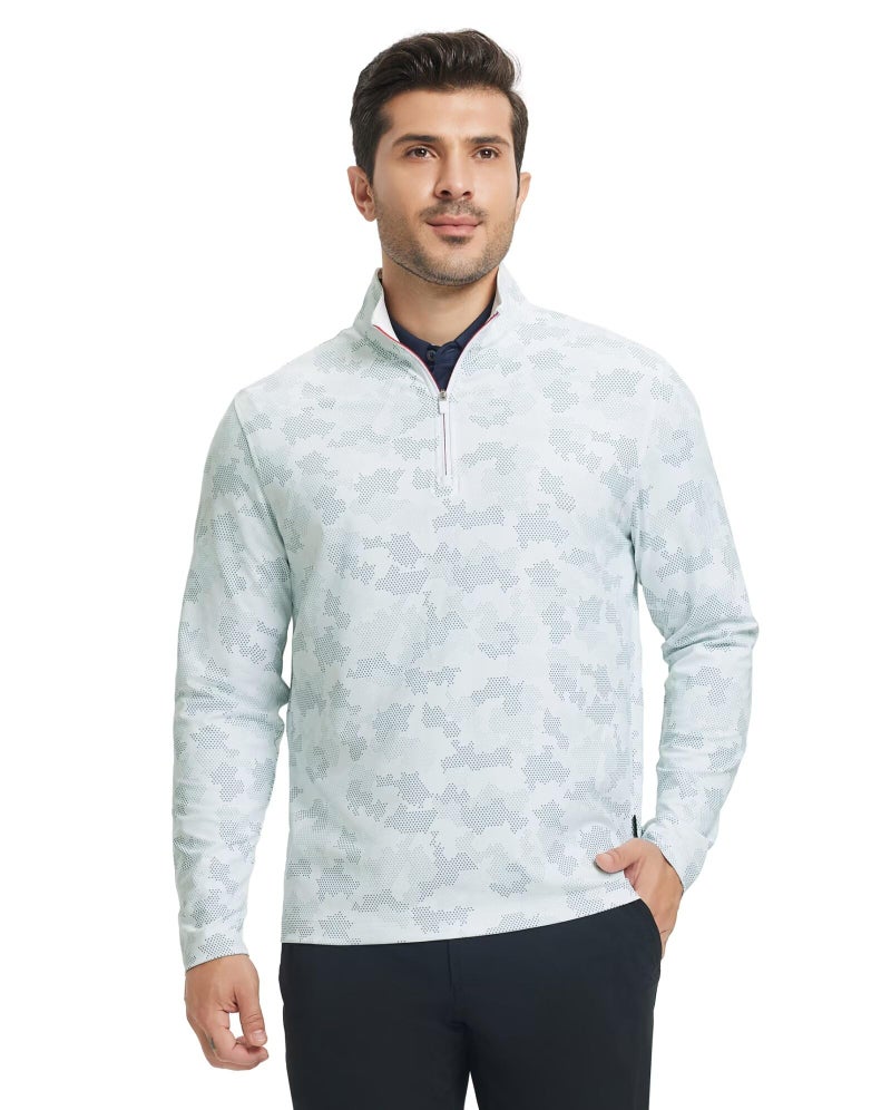 M MAELREG Mens Pullover Quarter Zip Golf Sport Casual Long Sleeve Fishing Half Zip Pullover Sweatshirts for Men - Image 2