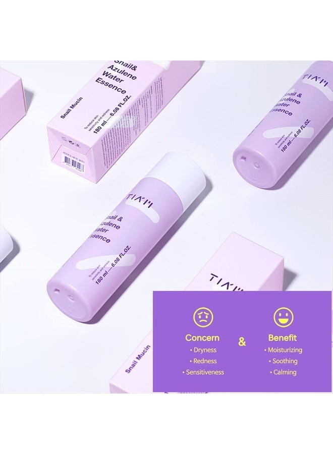 TIA'M خلاصة ماء الحلزون والأزولين من TIAM، خلاصة الحلزون، خلاصة الحلزون، تونر مرطب للوجه مع فلتر إفراز الحلزون، إصلاح البشرة التالفة، مخاط الحلزون، 6.1 أونصة سائلة - Image 4