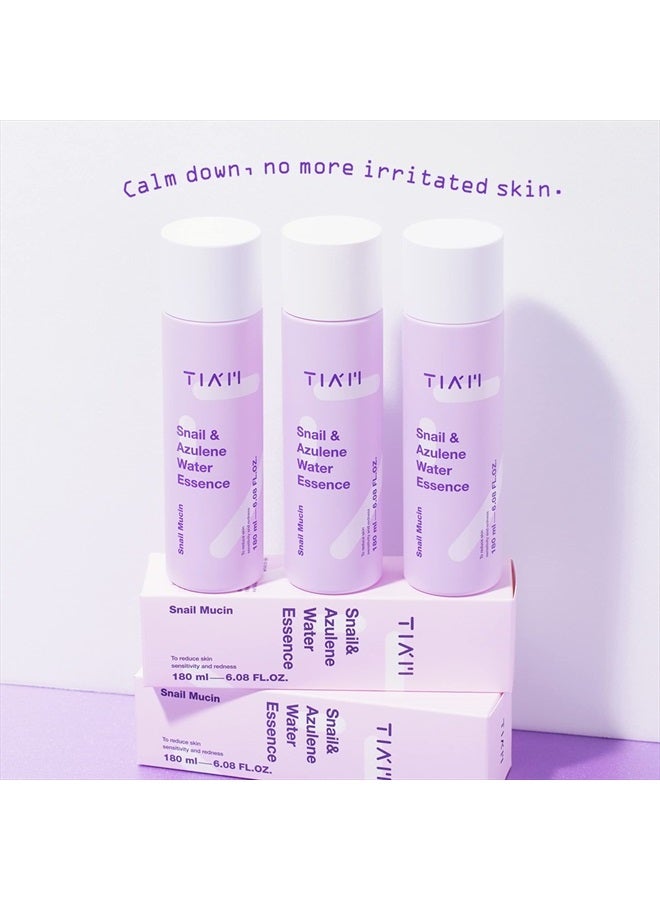TIA'M خلاصة ماء الحلزون والأزولين من TIAM، خلاصة الحلزون، خلاصة الحلزون، تونر مرطب للوجه مع فلتر إفراز الحلزون، إصلاح البشرة التالفة، مخاط الحلزون، 6.1 أونصة سائلة - Image 3