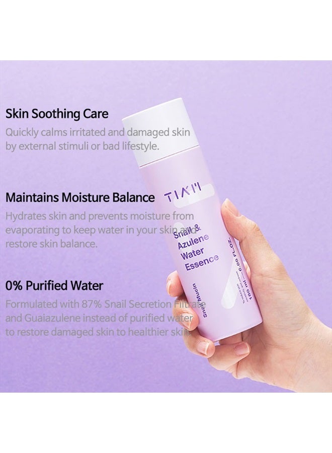 TIA'M خلاصة ماء الحلزون والأزولين من TIAM، خلاصة الحلزون، خلاصة الحلزون، تونر مرطب للوجه مع فلتر إفراز الحلزون، إصلاح البشرة التالفة، مخاط الحلزون، 6.1 أونصة سائلة - Image 5
