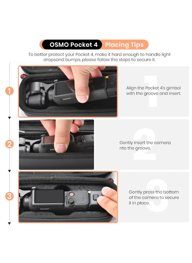 Carrying Bag for DJI Osmo Pocket 4, PU-Leather Portable Storage Protective Carry Case for DJI Osmo Pocket 4 Creator Combo Accessories - Image 5
