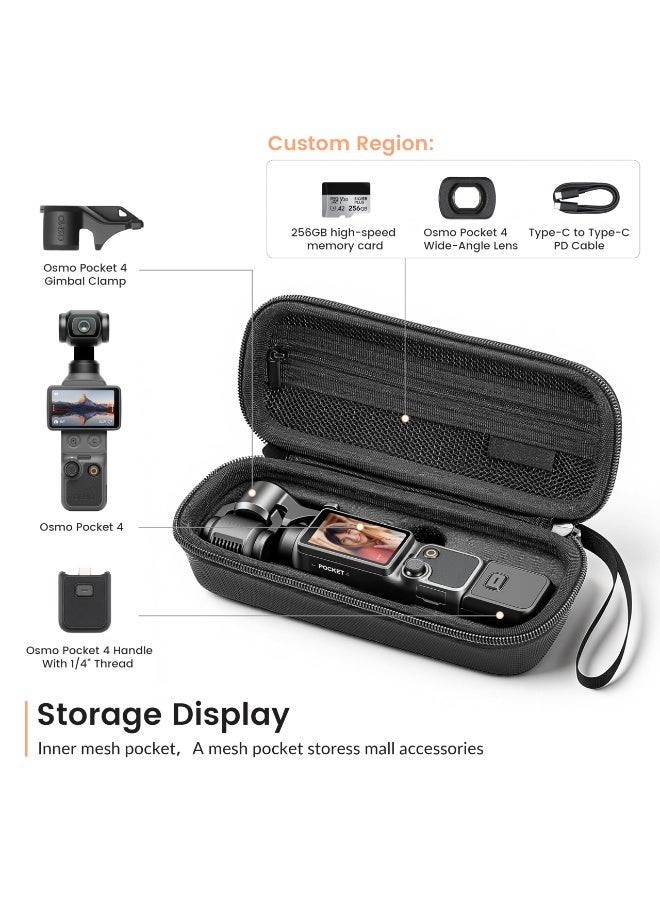 Carrying Bag for DJI Osmo Pocket 4, PU-Leather Portable Storage Protective Carry Case for DJI Osmo Pocket 4 Creator Combo Accessories - Image 2