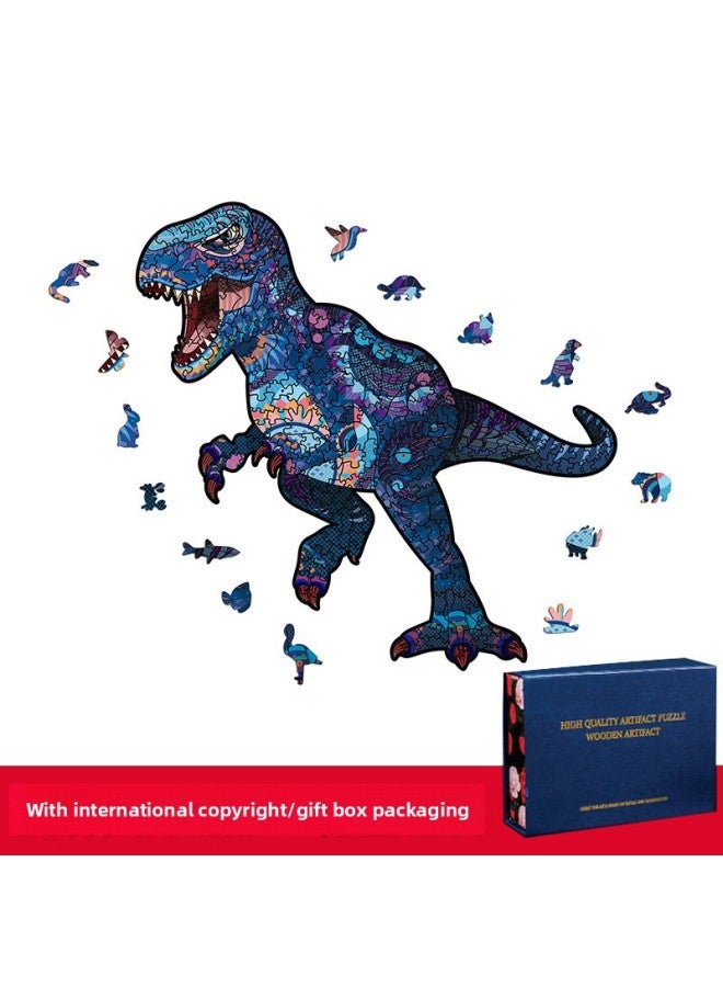 Blue Cat Cat Dog Lion Shaped Wooden Puzzle Irregular Three-dimensional Animal Puzzle Manufacturers Wooden Toys-Color:Blue Cat (Medium) - Image 3