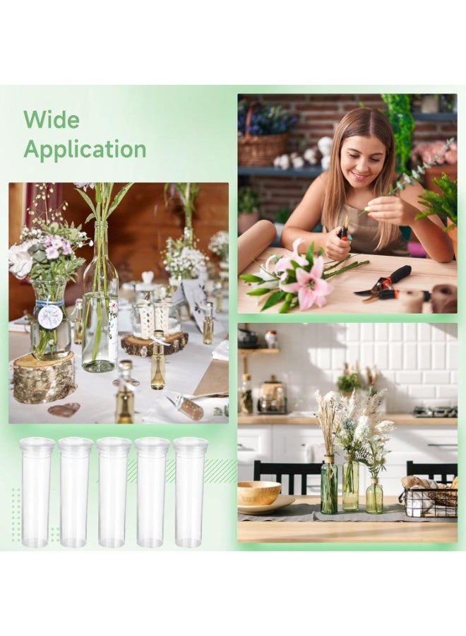 SUNSAR 20 Pcs Clear Floral Water Tubes, Plastic Water Tubes for Flowers, Floral Vials with Caps for Decoration Flower（Long） - Image 5
