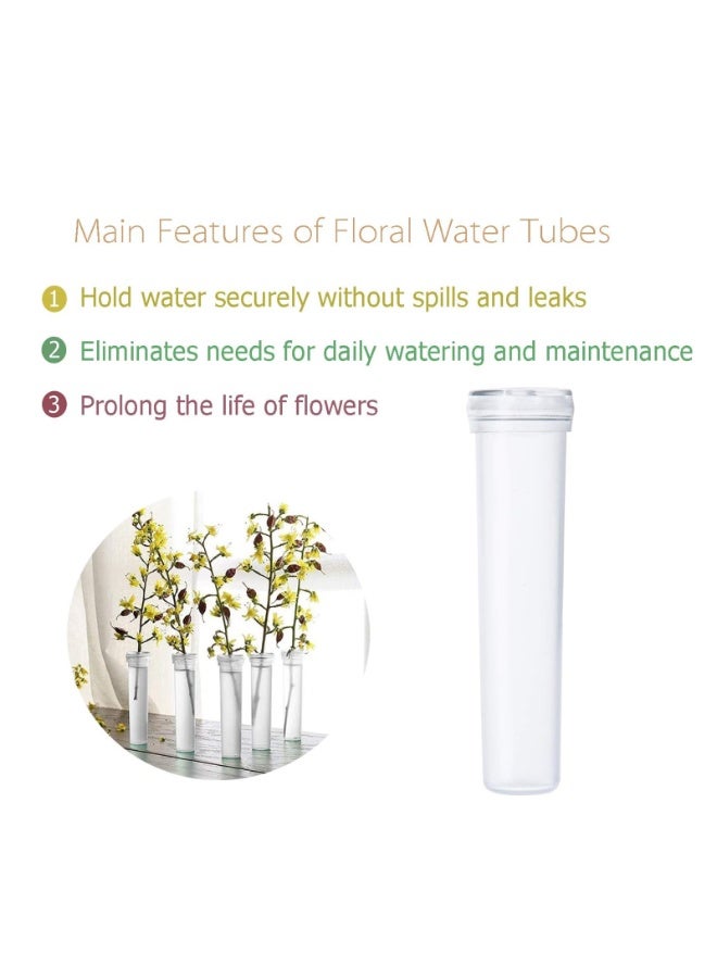 SUNSAR 20 Pcs Clear Floral Water Tubes, Plastic Water Tubes for Flowers, Floral Vials with Caps for Decoration Flower（Long） - Image 4