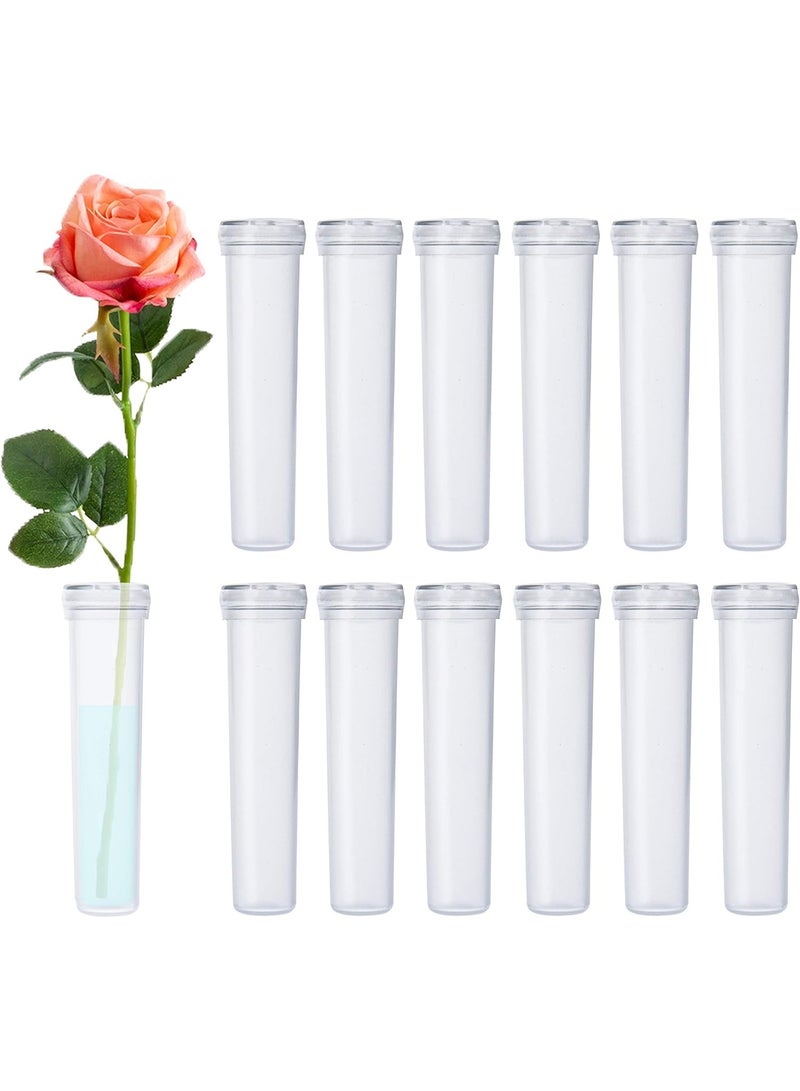 SUNSAR 20 Pcs Clear Floral Water Tubes, Plastic Water Tubes for Flowers, Floral Vials with Caps for Decoration Flower（Long） - Image 1