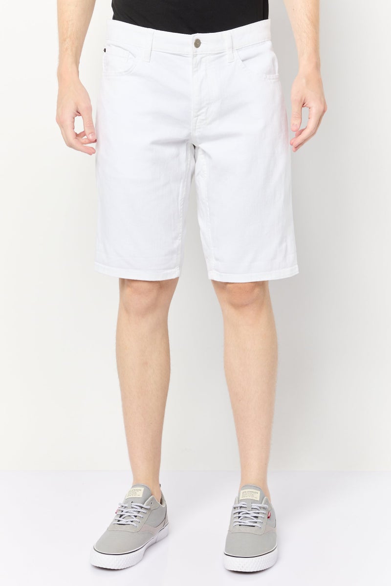 Celio Men Solid Basic Shorts, White  - Image 1