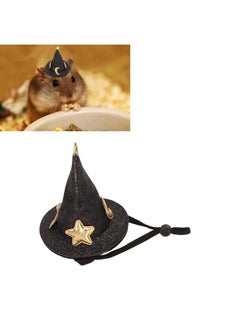 Zerodis Zerodis Hamster Hat, Small Pet Halloween Costume Guinea Pig Wizard Hat Lizard Witch Head Accessories Hamster for Hedgehog Chinchilla Ferret (Black)  - Image 2
