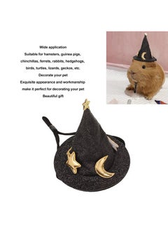 Zerodis Zerodis Hamster Hat, Small Pet Halloween Costume Guinea Pig Wizard Hat Lizard Witch Head Accessories Hamster for Hedgehog Chinchilla Ferret (Black)  - Image 5