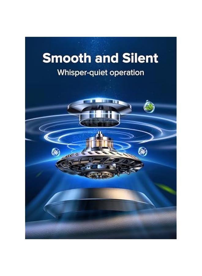 Ceeniu Solar Car Air Freshener F21, DIY Essential Oils, UFO Solar-Powered Auto Rotary Diffuser, Natural French Fragrance Cologne & Ocean, Two Oils, Aluminum Alloy, Dashboard Aromatherapy Freshener  - Image 5