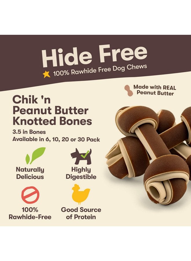 بيت آند شيب عظام خالية من الجلد من Pet 'n Shape مع زبدة الفول السوداني، 20 قطعة، 9.5 أونصة - مكافآت الكلاب الخالية من الجلد الخام - مكافآت مضغ بديلة بدون جلد لجميع مراحل الحياة - Image 3