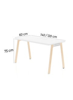 Neo Front Neo Front Powder Coated Single Seater Office Desk – Sleek White Rectangular Computer & Study Table, Ideal for Home Office, Durable Design, Compact & Stylish Workspace Solution XPFN-DBT12-1.2m,  - Image 3