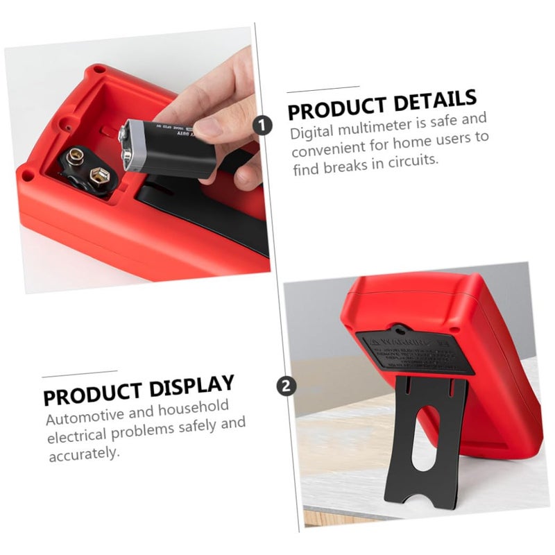Digital Multimeter Auto Ranging Voltage Current Tester Resistance Measuring Tool Red - Image 4