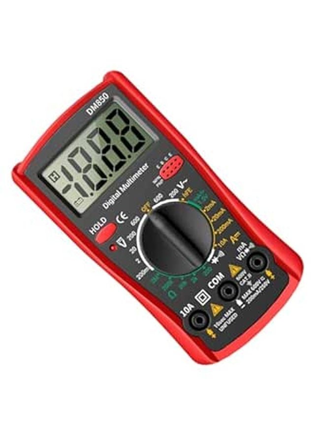 Digital Multimeter Auto Ranging Voltage Current Tester Resistance Measuring Tool Red - Image 1