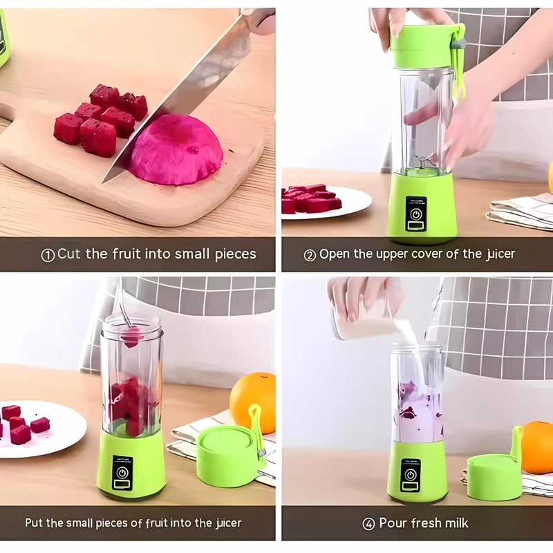 ASTHAN Compact, Travel Size, USB Rechargeable 12 Oz Portable Handheld Blender with Powerful Motor: Perfect for Smoothies, Shakes, Fruit/Veggie Juicer & Baby Food - Image 5