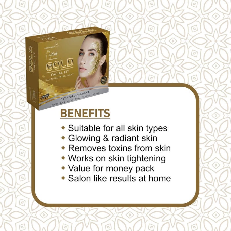 PROFESSIONAL طقم وجه احترافي باللون الأزرق للسيدات 24K ذهب مع جهاز تدليك الوجه مجموعة ماسية أفضل طقم وجه يضيء فورا في الهند 275 جرام - Image 4