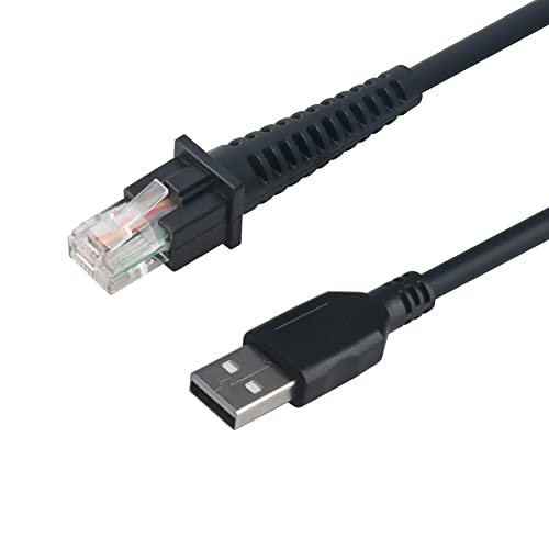 VOTTAN USB Cable Coiled 3 Meter, Type A USB to RJ45 Barcode Scanner Cable for Datalogic GD/GM/QD/QM Series GD4330 GD4430 (3M / 9FT Coiled USB Port) - Image 2