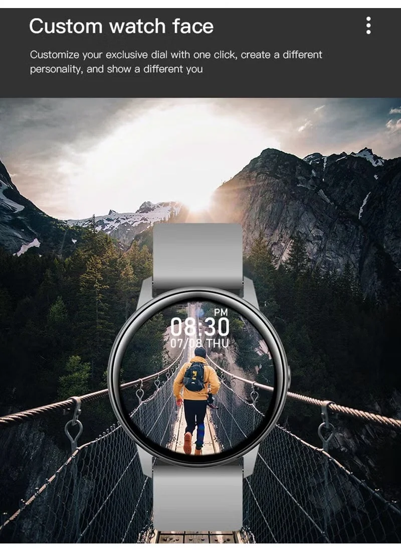 فرنش كونكشن French Connection Full Round Touch Screen Smartwatch with Mesh Band-Bluetooth-Sport Modes-Heart Rate Monitor-Multiple Watch Faces - R3-C Pro