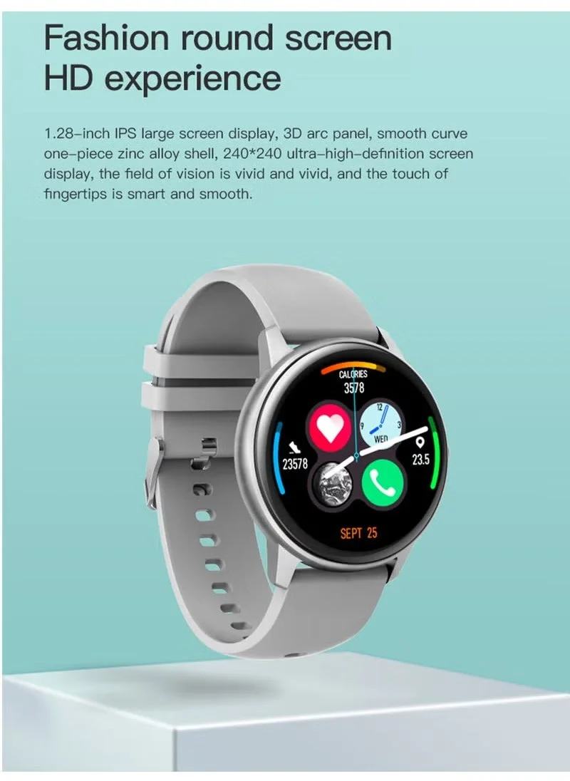 French Connection French Connection Full Round Touch Screen Smartwatch with Mesh Band-Bluetooth-Sport Modes-Heart Rate Monitor-Multiple Watch Faces - R3-C Pro