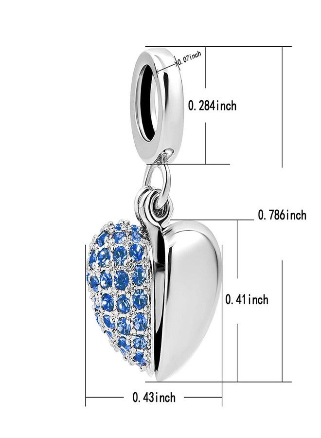 KunBead Auntie Aunt Love Heart Birthstone Crystal Dangle Charms Compatible with Pandora Bracelet Necklace Birthday Jewelry Gifts for Women - Image 3