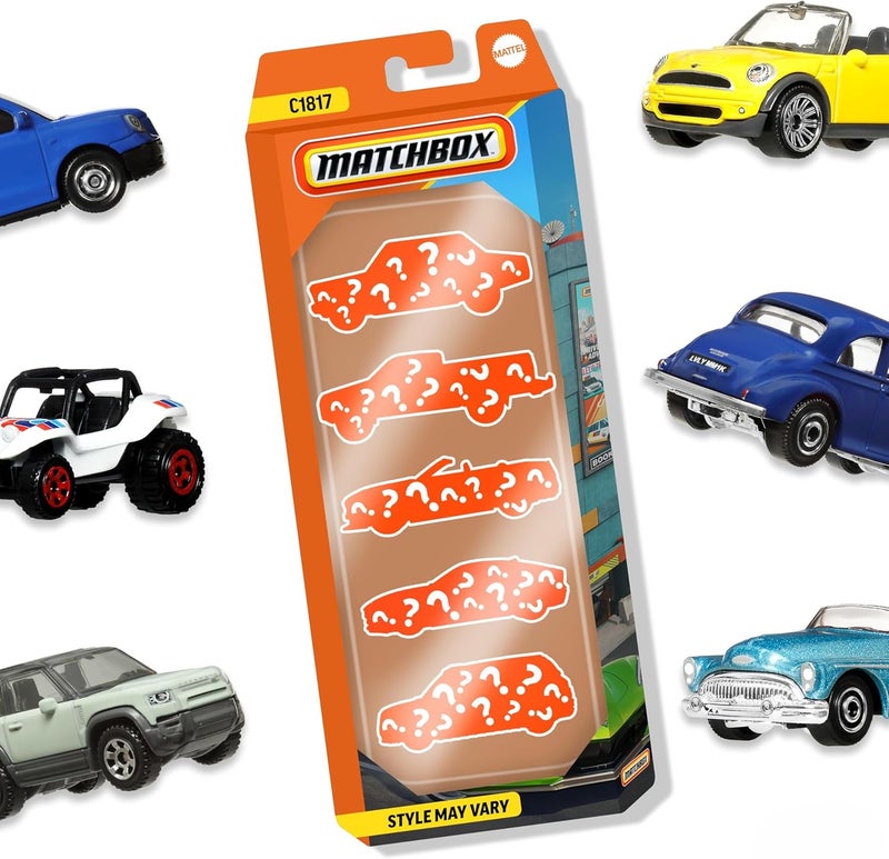 MATCHBOX ™ 5-Pack of 1:64 Scale Vehicles, 5 Toy Car Collection for Kids 3 Years & Older - Image 1