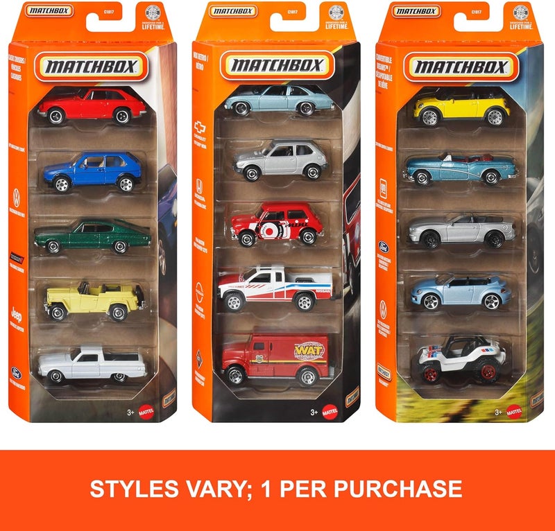 MATCHBOX ™ 5-Pack of 1:64 Scale Vehicles, 5 Toy Car Collection for Kids 3 Years & Older - Image 4