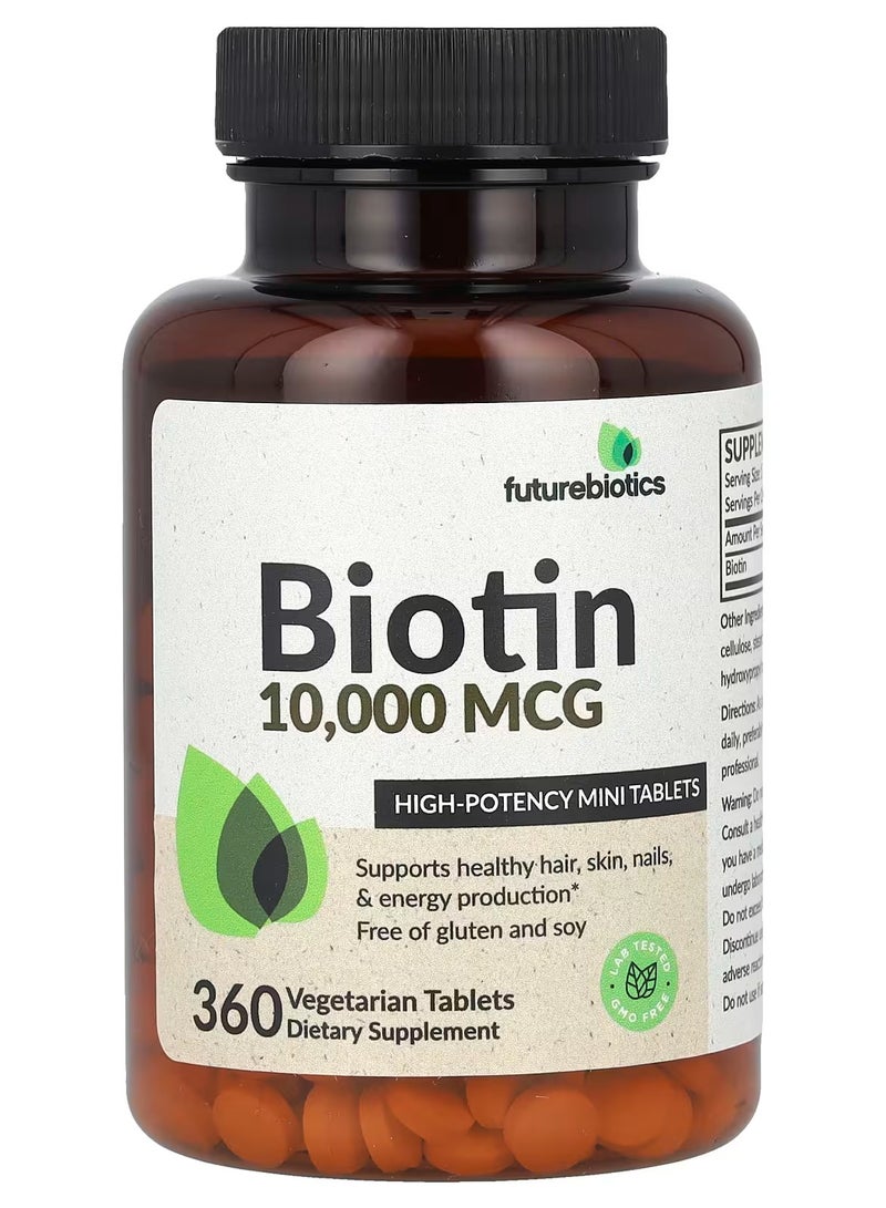 Futurebiotics Biotin High Potency 10,000 mcg 360 Vegetarian Tablets - Image 1