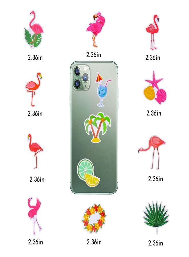 Cleverplay 100 Pack Flamingo Stickers, Summer Luau Tropical Hawaiian Party Favors, Birthday Decorations - Image 5