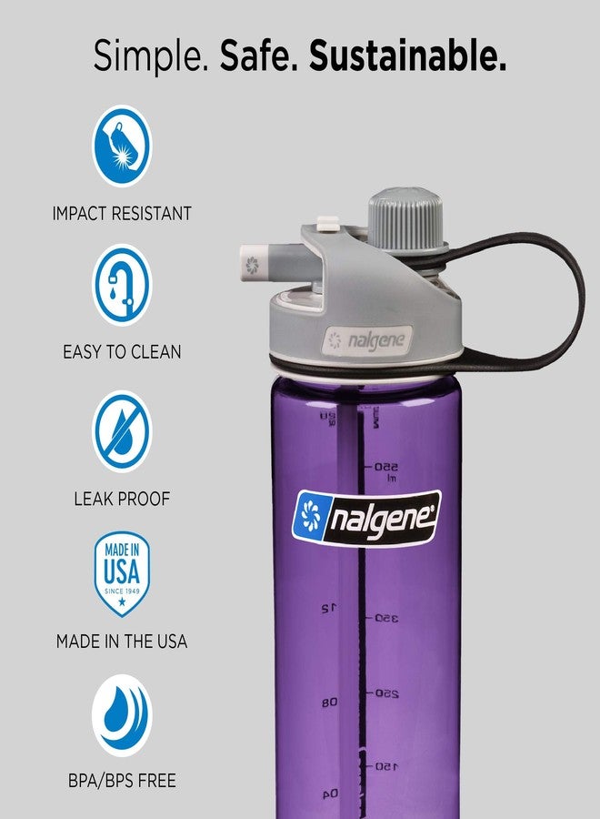 Nalgene Tritan BPA-Free MultiDrink Water Bottle, 20 OZ, Purple - Image 2