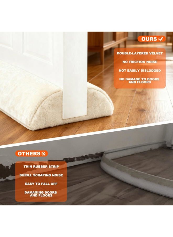 GDHOMM Door Draft Stopper Covers Gaps, Door Draft Guard for Bottom of Noise Blocker Energy Saving 30" to 36" Size Adjustable, White - Image 4
