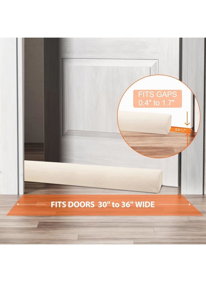 GDHOMM Door Draft Stopper Covers Gaps, Door Draft Guard for Bottom of Noise Blocker Energy Saving 30" to 36" Size Adjustable, White - Image 3